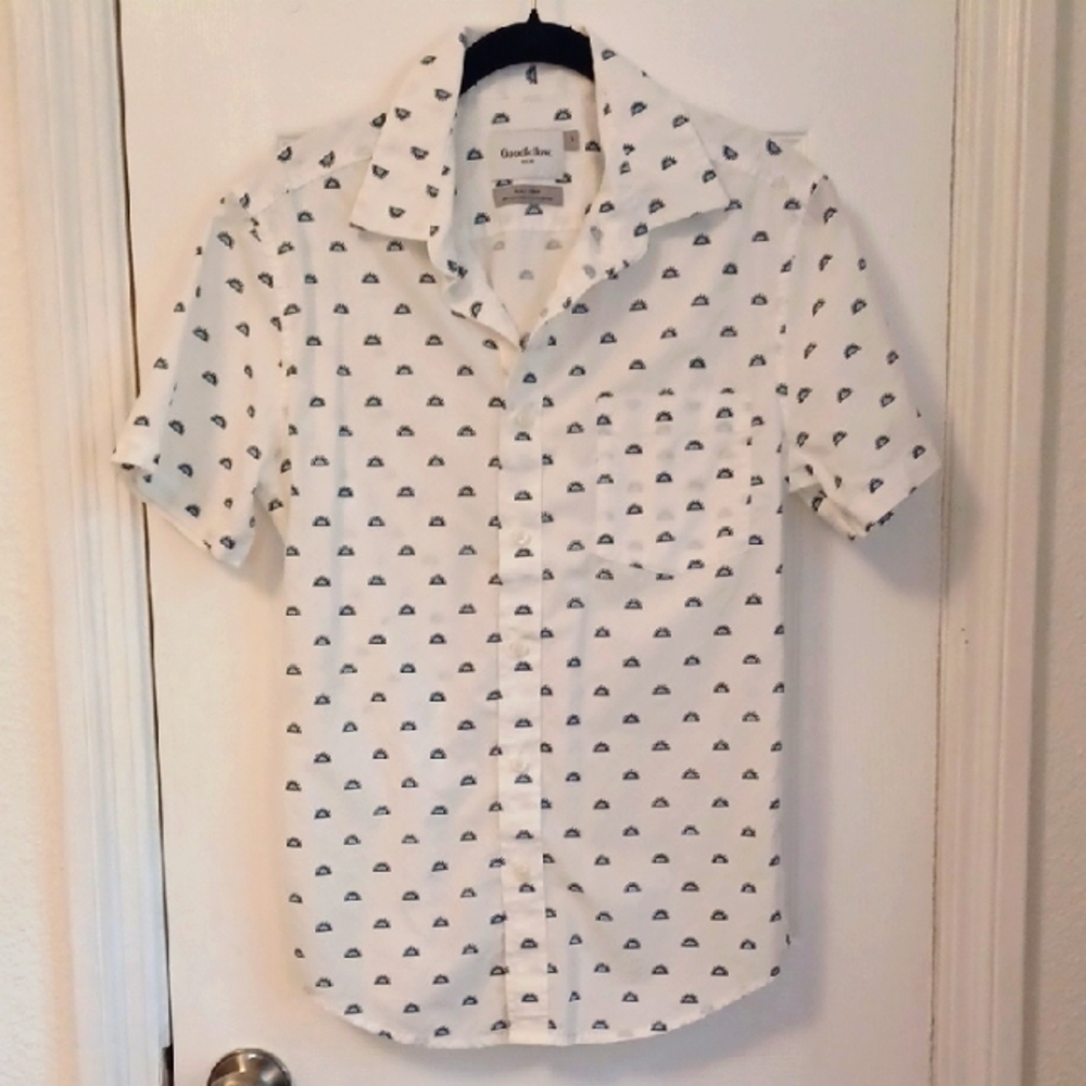 Goodfellow & Co White And Blue Button Down Shirt